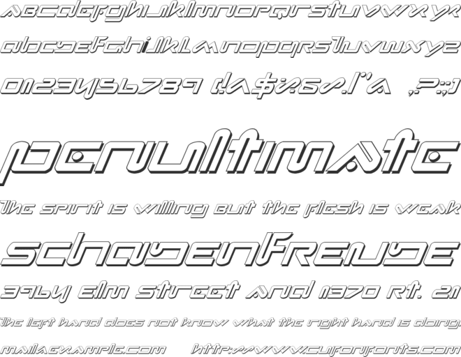 Xephyr Shadow font preview