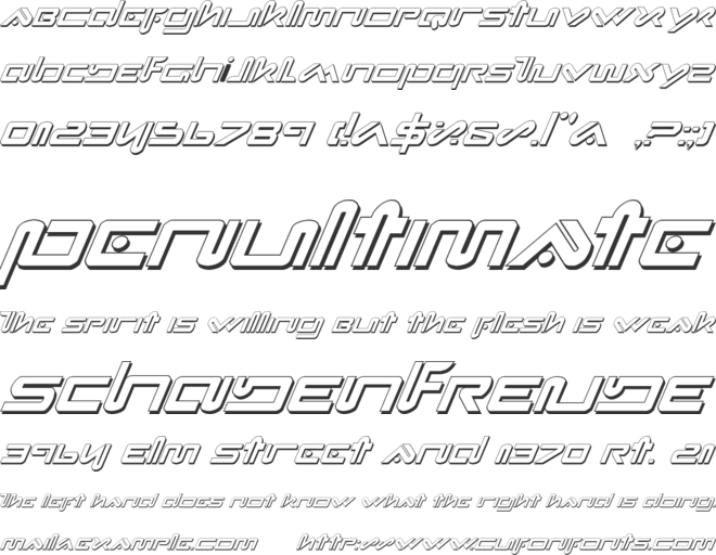 Xephyr Shadow font preview