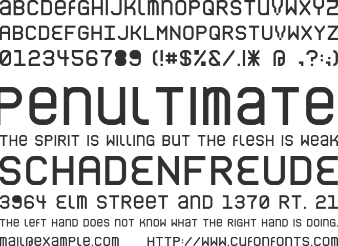 CloseCall font preview