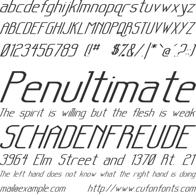 Sanity Wide font preview