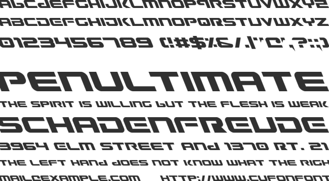 Gunship Leftalic font preview