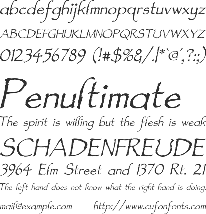 Feldicouth font preview