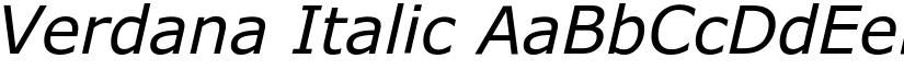 Verdana Italic font