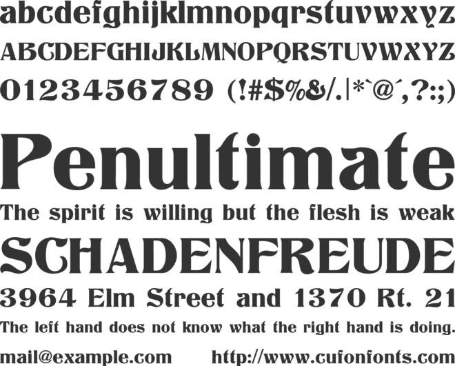 Titania font preview