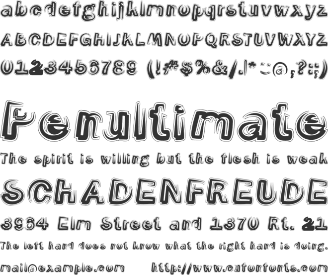 Smoke-Contour font preview