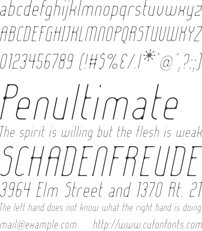 Lady Ice - Extra font preview