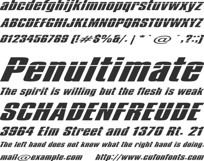 Impossible - 1000 font preview