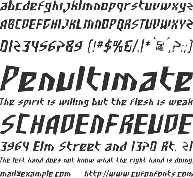 SF Junk Culture Condensed font preview