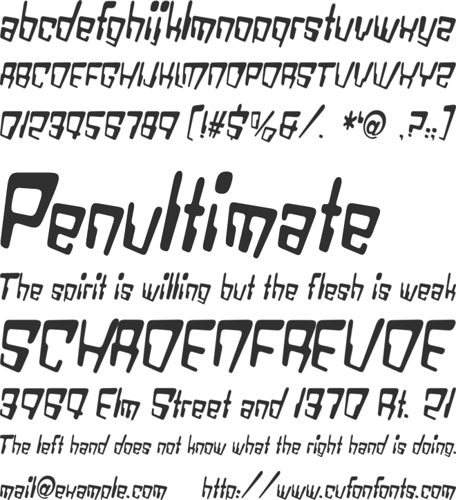 VTC Bad DataTrip font preview