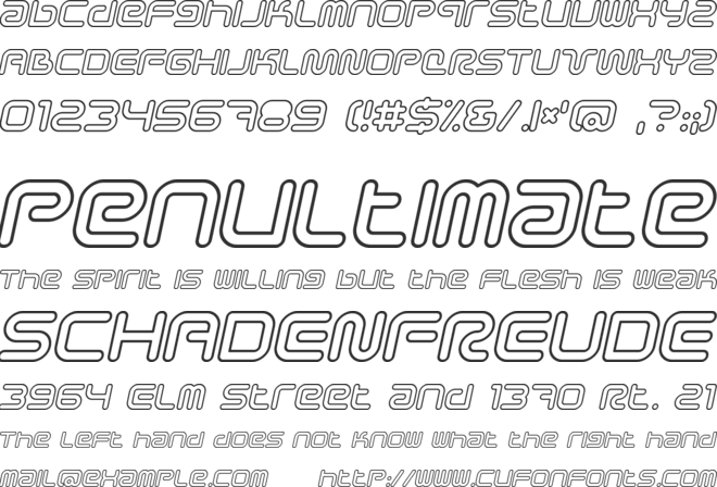 Sci Fied Outline font preview