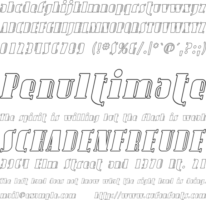 Avondale Outline font preview