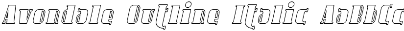 Avondale Outline Italic font