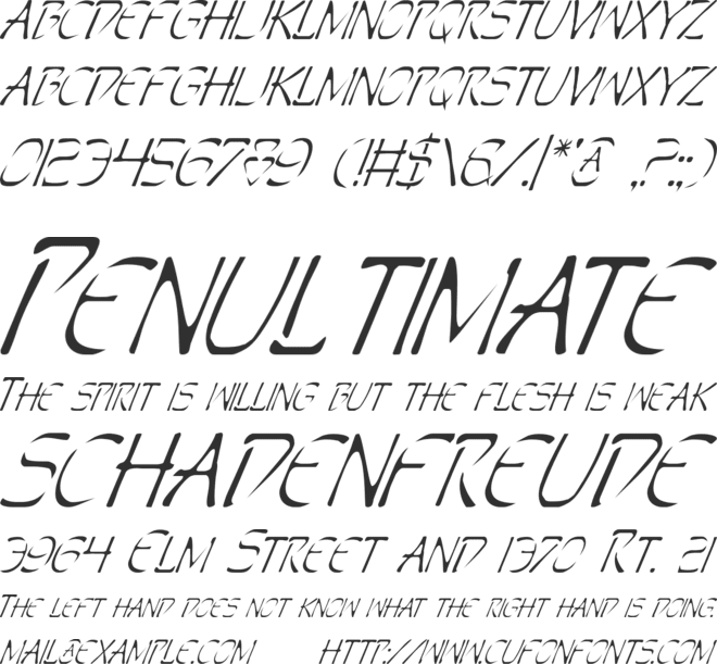 Perdition font preview