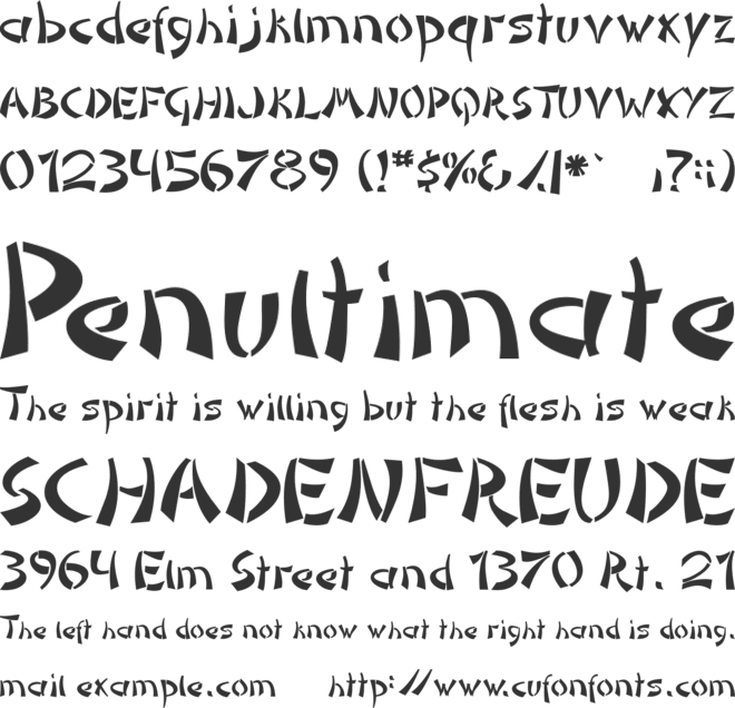 DomoAregato font preview