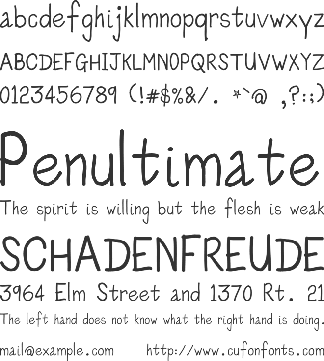 Kids Scrawl font preview