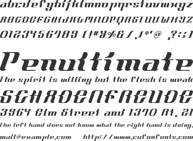 FrenchCurve font preview