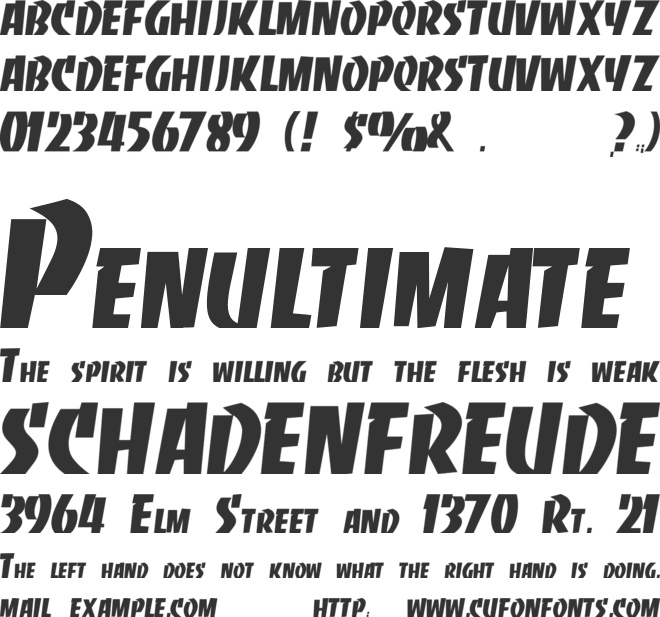 SlabFace font preview