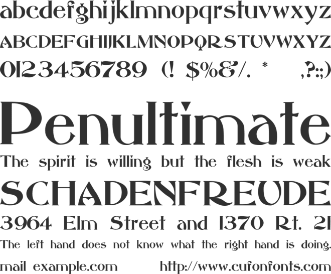 Saccule font preview