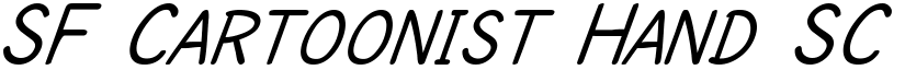 SF Cartoonist Hand SC Italic font