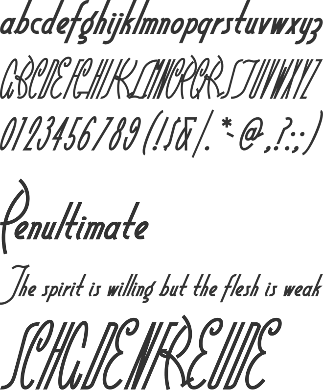 Little Rickey NF font preview