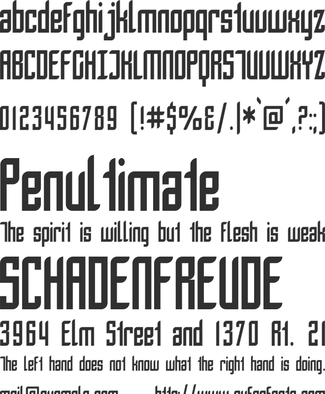 SF Piezolectric Condensed font preview