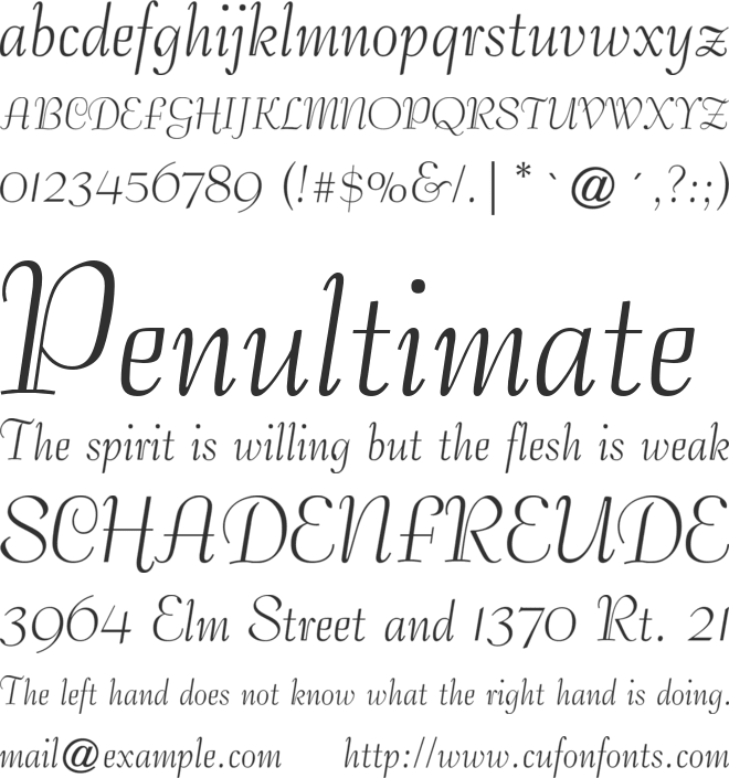 Safrole font preview