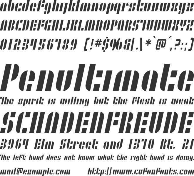 SF RetroSplice Condensed font preview