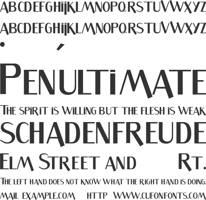 Sandwich font preview