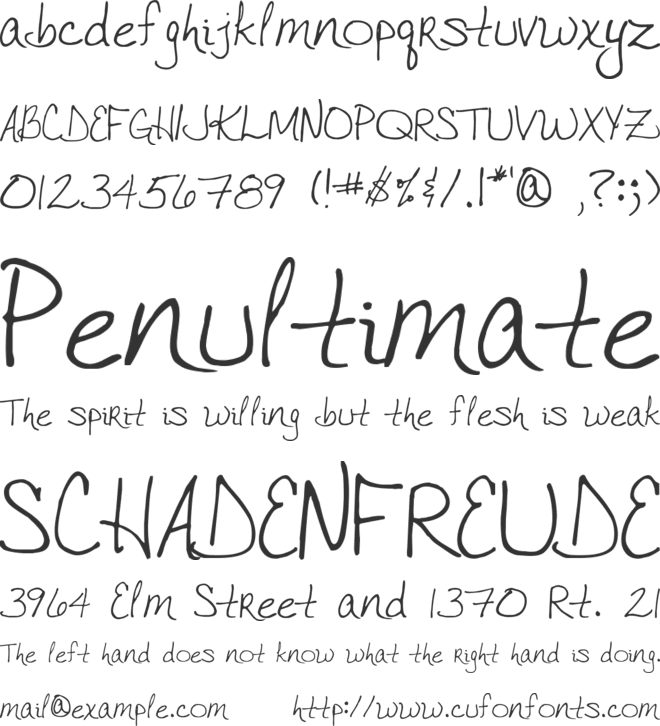 VTC JoeleneHand font preview