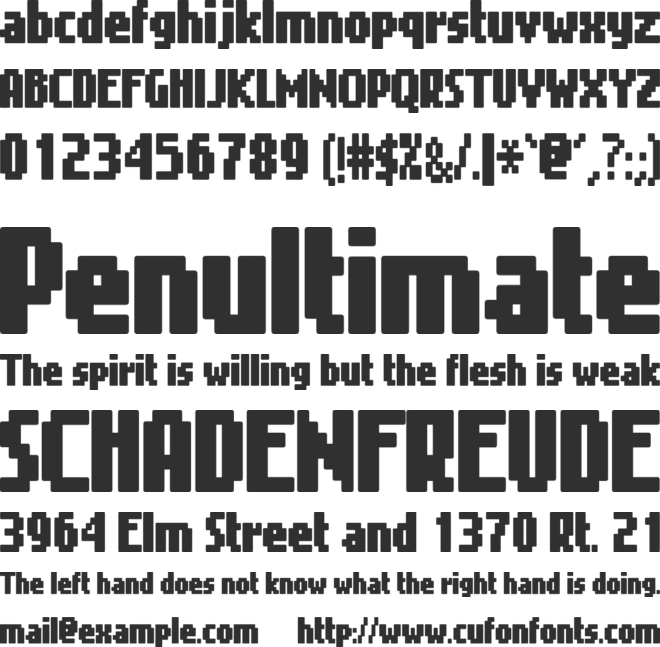 Gimenells font preview
