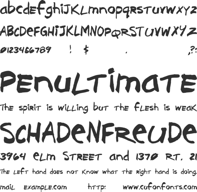 Brushcut font preview