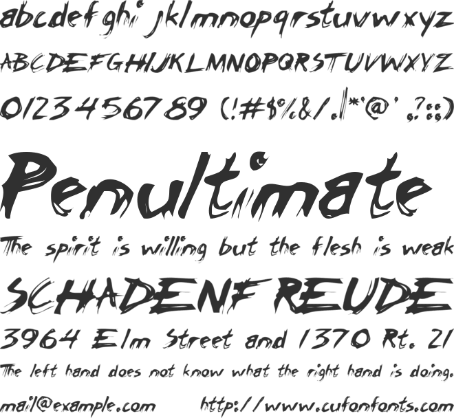 ChickenScratch AOE font preview