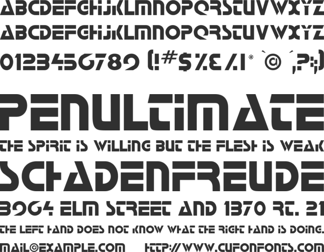 Galactican font preview