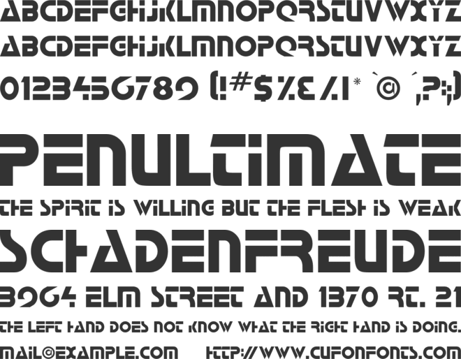 Galactican font preview