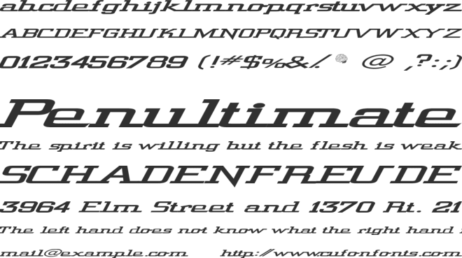 Wide Glide font preview