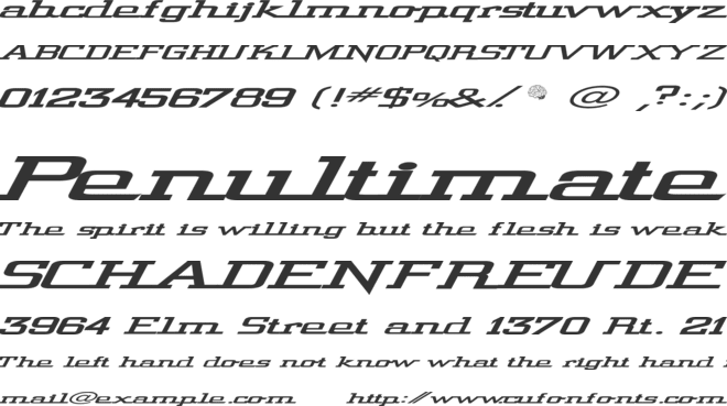 Wide Glide font preview