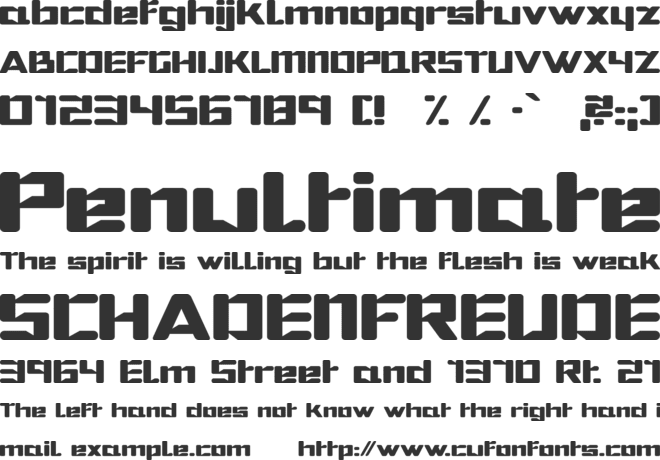 Hibernate font preview