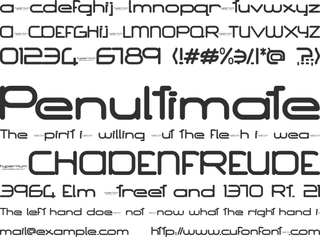 Hypernium(eval) font preview