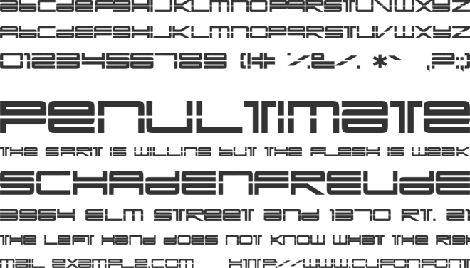 YonderRecoil font preview