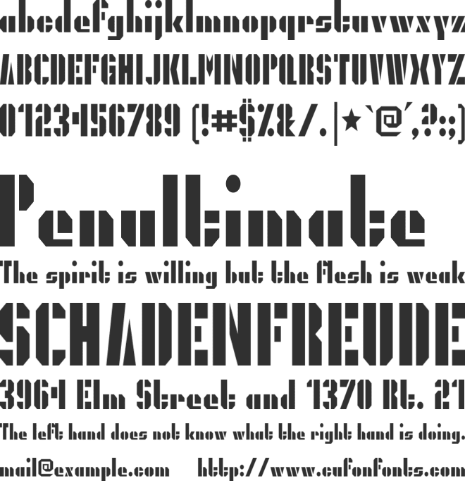 PresidentGas font preview