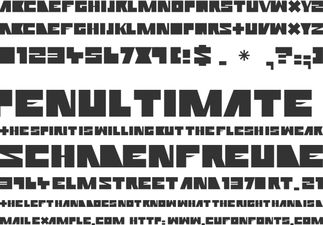 Rammstein Remix font preview