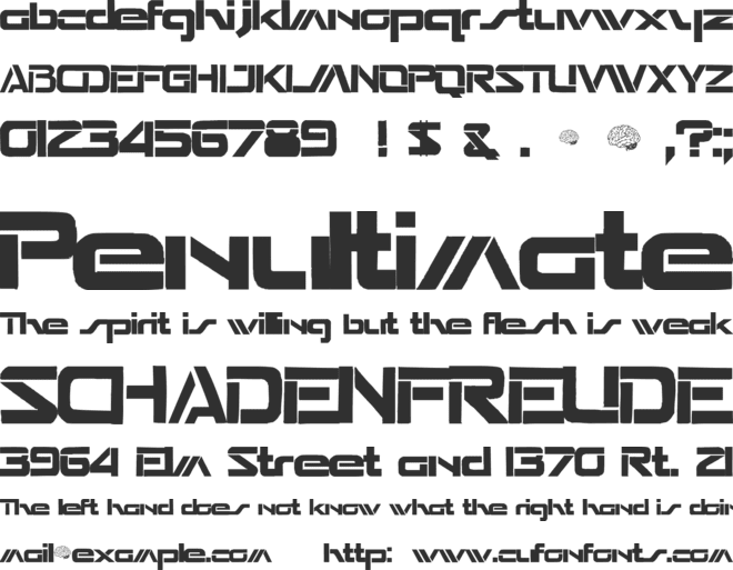 Seperated font preview