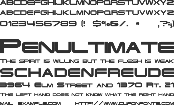 Terminator font preview