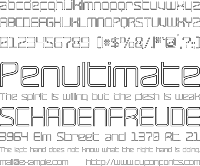 RaveParty Hollow font preview