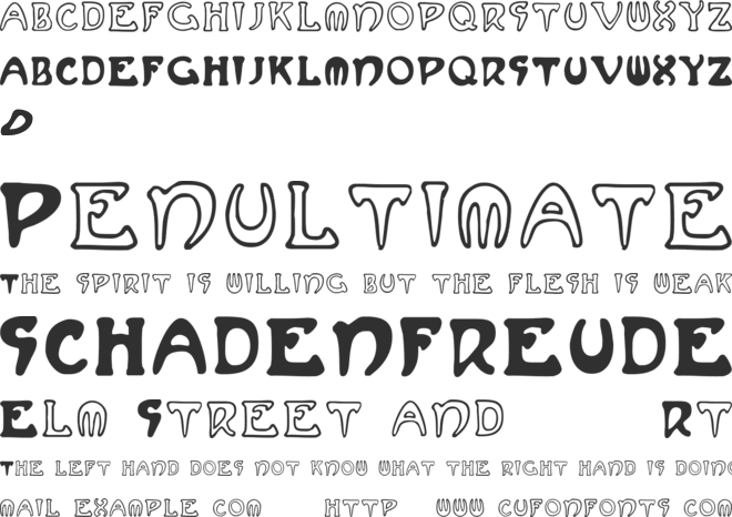 Mucha French Capitals font preview