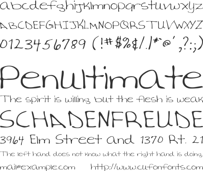 AverysHand font preview