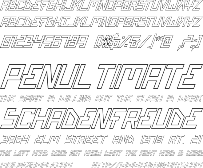 Bionic Type Out font preview