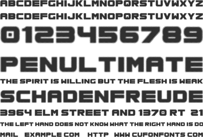 Spac3 halftone font preview