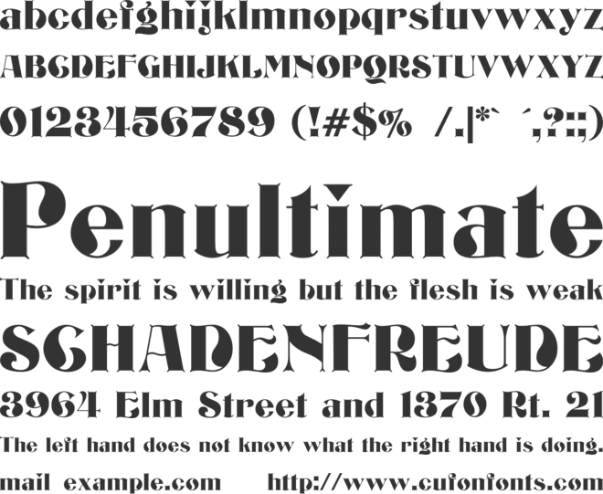 Bizarrerie font preview