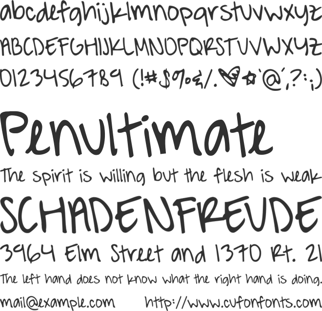 A Hundred Miles font preview